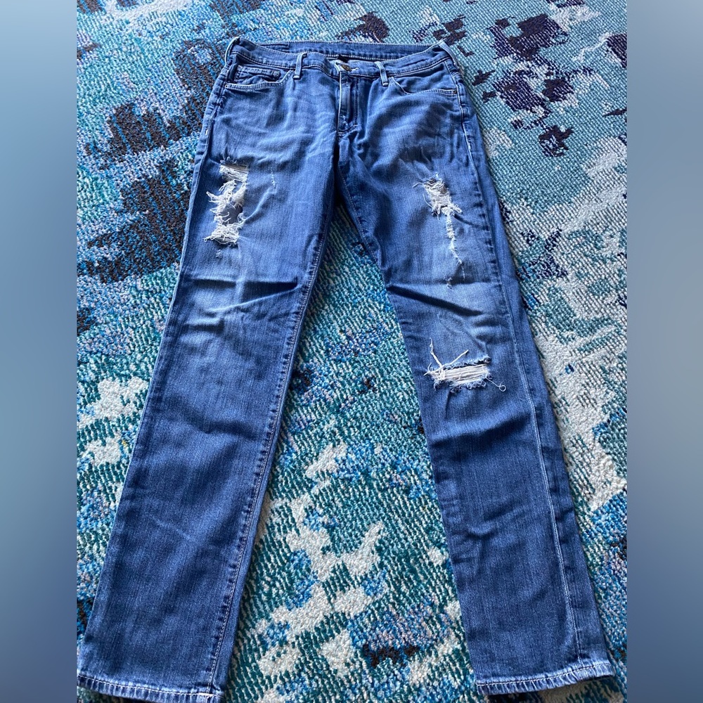 True Religion Women's Distressed Blue Skinny Jeans